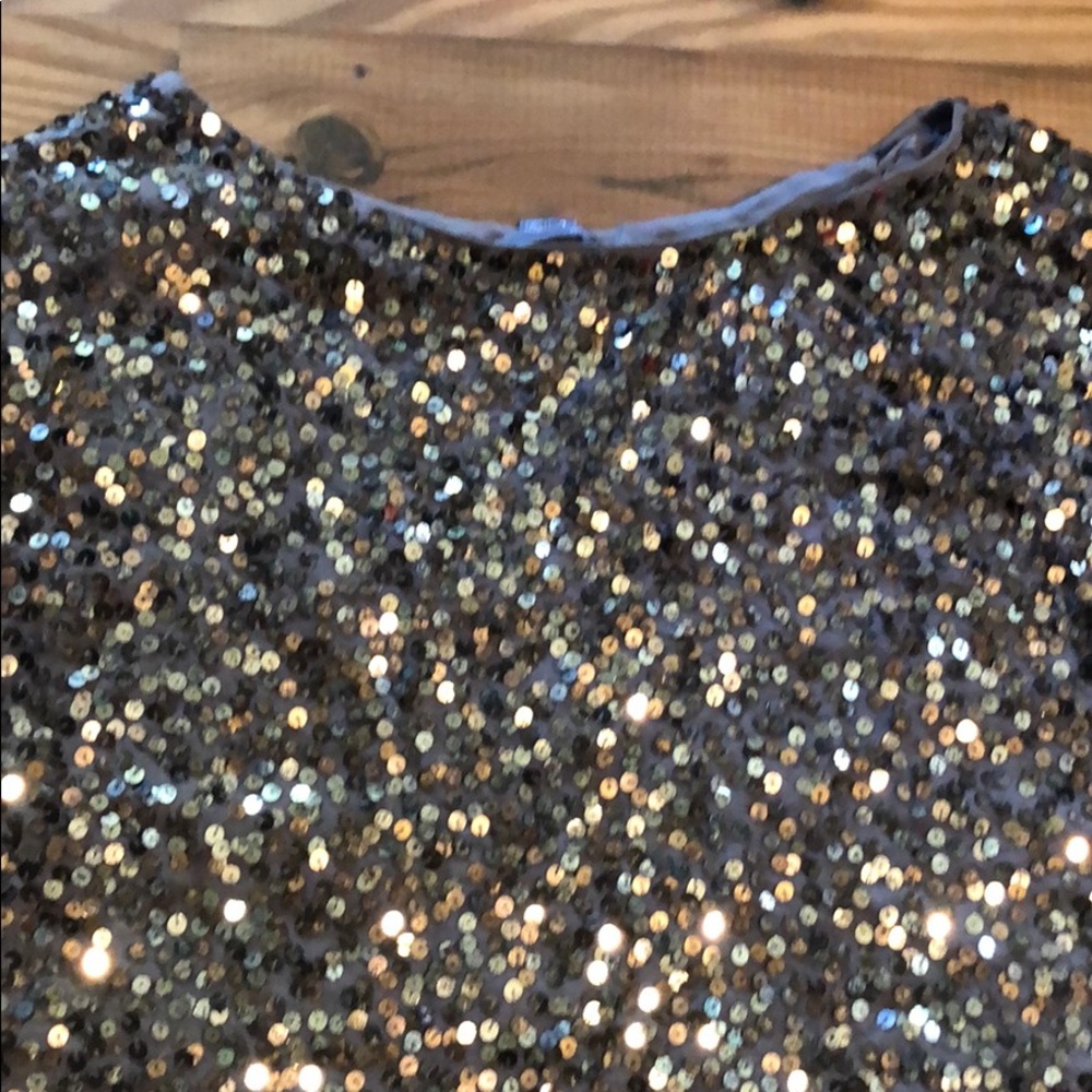 Vince Cluster Sequin Raglan Cropped Top wear 2 way - Picture 4 of 16